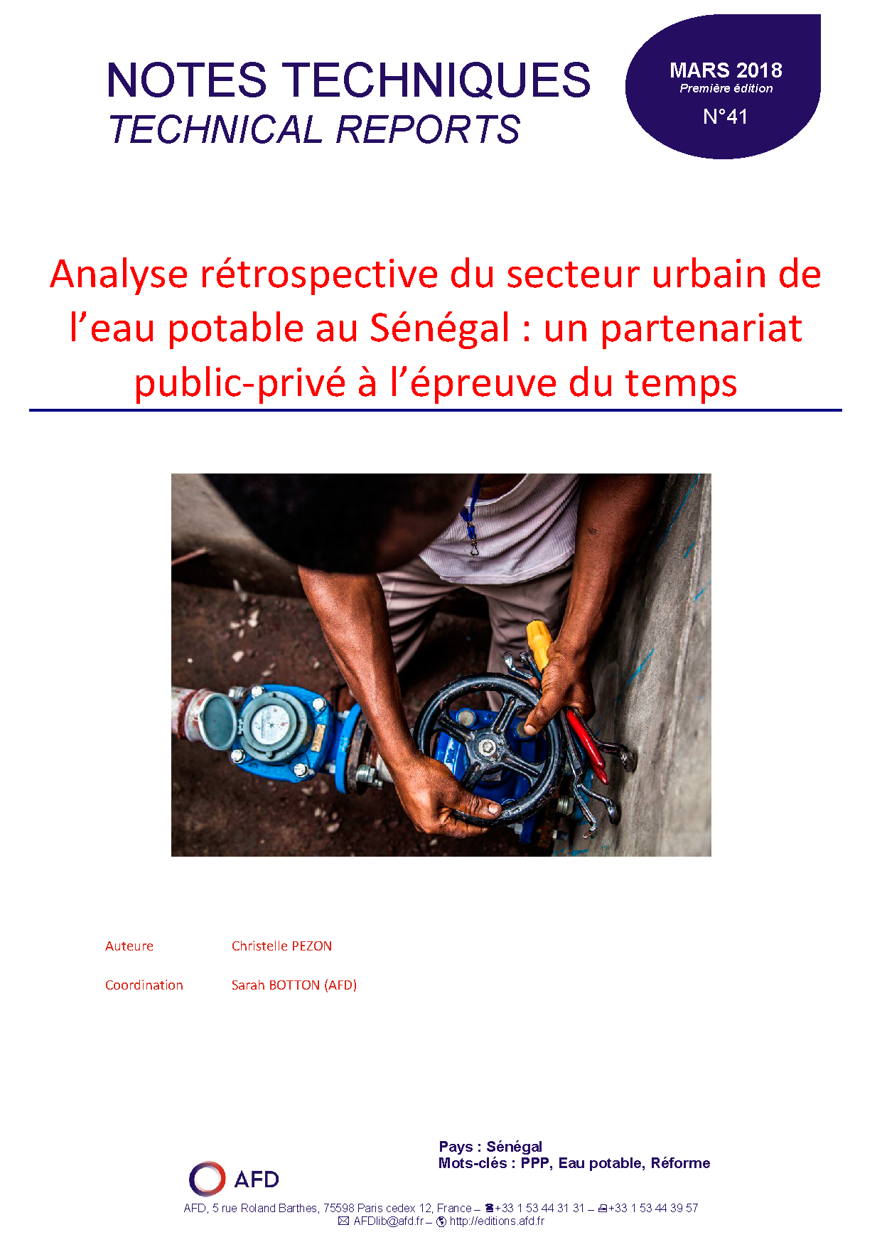 nalyse rétrospective du secteur urbain de l’eau potable au Sénégal : un partenariat public-privé à l’épreuve du temps